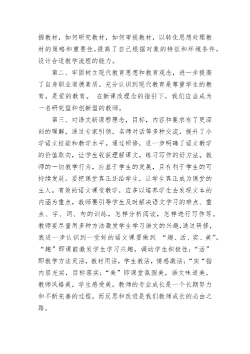 小学语文教师研修个人总结.docx
