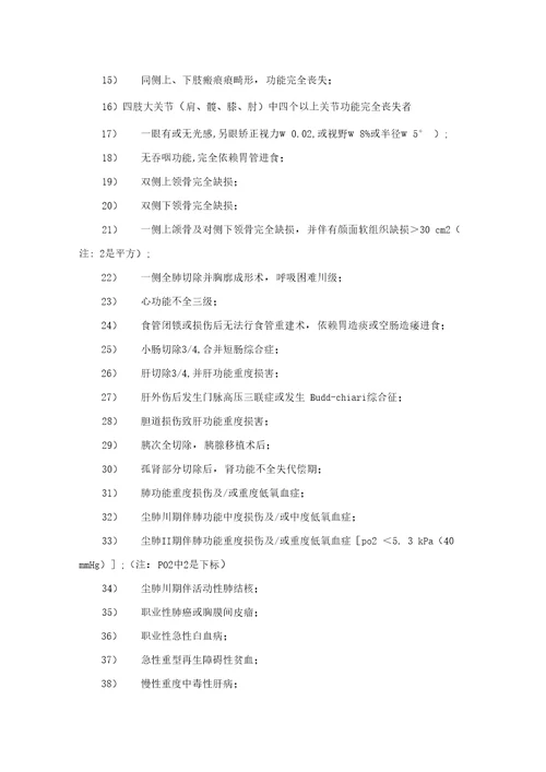 最新伤残鉴定标准样本