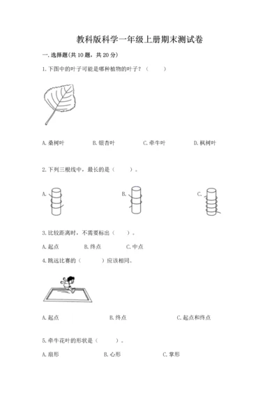 教科版科学一年级上册期末测试卷含解析答案.docx