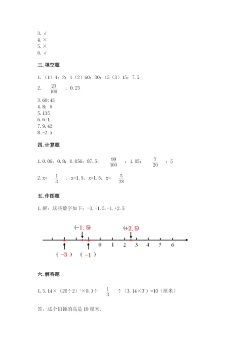 重庆市城口县六年级下册数学期末测试卷精编.docx