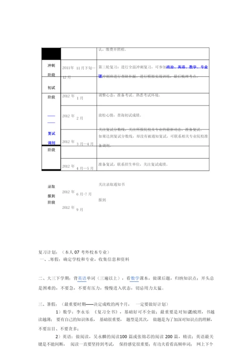 考研时间安排及复习计划.docx