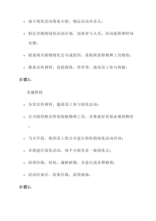 公司组织开展绿化活动方案