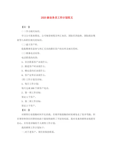 精编之新业务员工作计划范文.docx