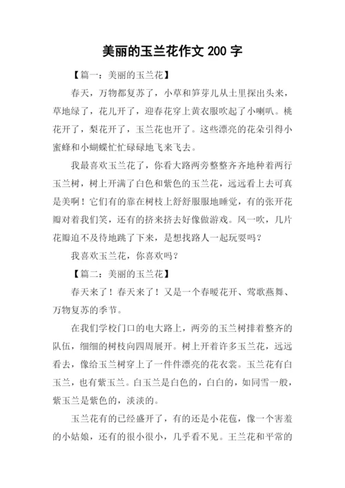 美丽的玉兰花作文200字.docx