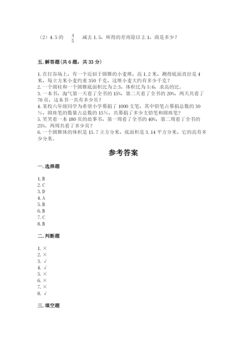 苏教版六年级下册数学期中测试卷（典型题）.docx