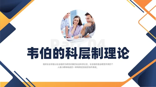 黄蓝色简约商务形状组织社会学理论PPT课件政务服务