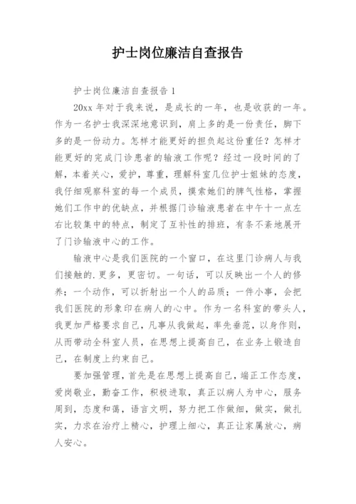 护士岗位廉洁自查报告.docx