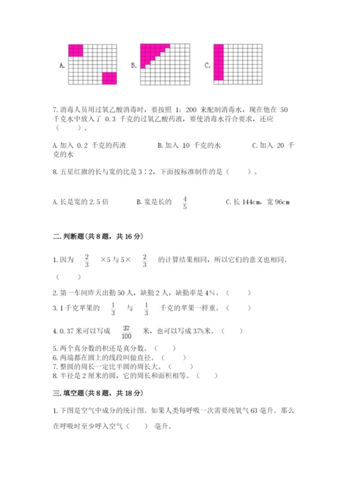 小学六年级上册数学期末测试卷附参考答案【突破训练】.docx