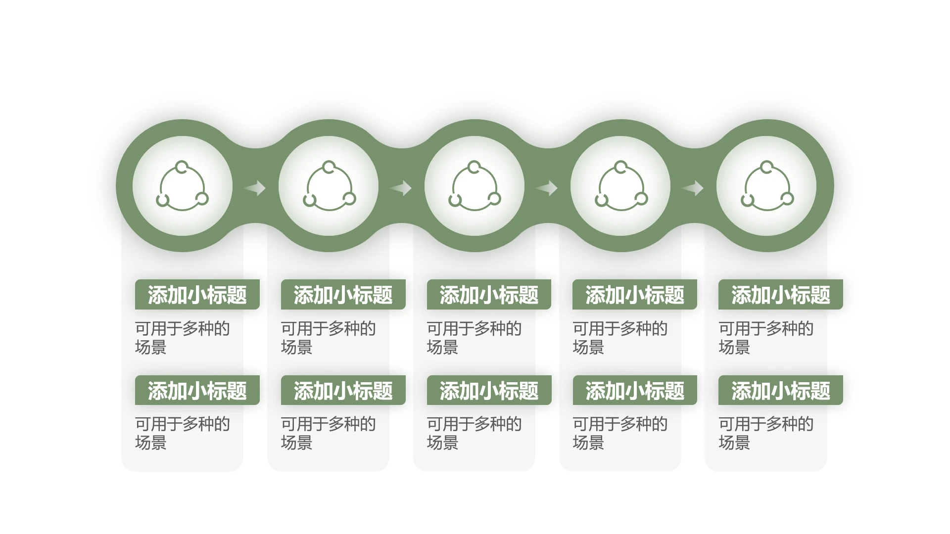 单页五列十项文字说明PPT模板