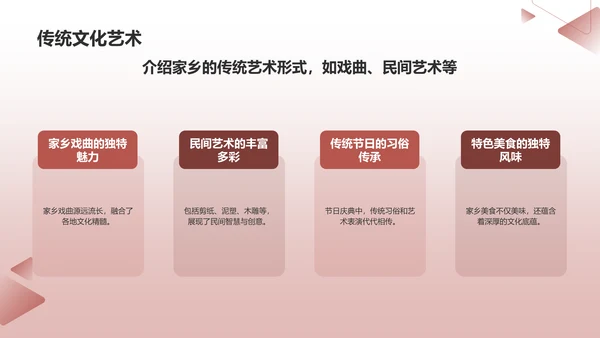 红色渐变宣传家乡PPT模板