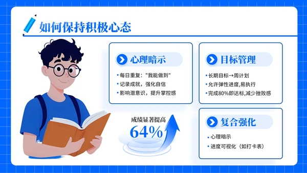 蓝色插画风高考专题学长学姐经验分享