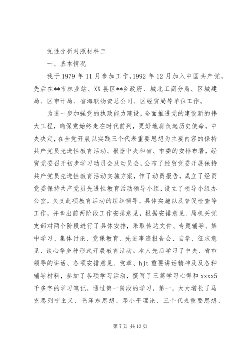 党性分析对照材料.docx