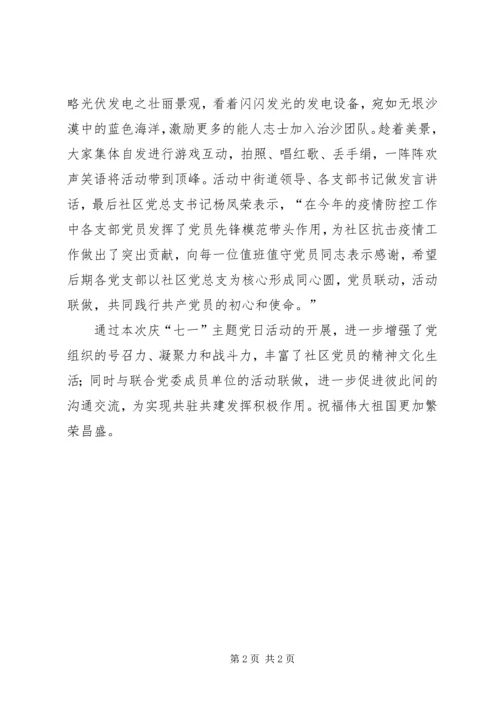 社区党总支举办庆祝建党99周年“坚定信心跟党走，担当作为感党恩”主题党日活动.docx
