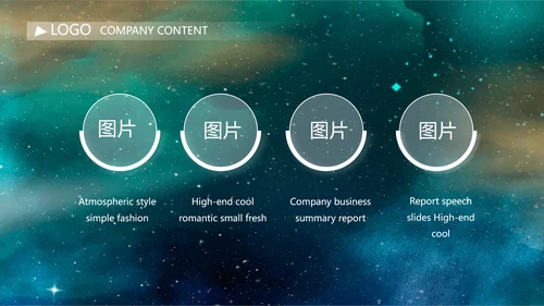 唯美星空商业计划书商务动态PPT模板
