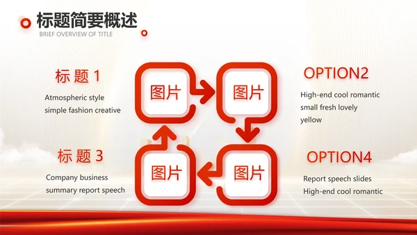 红色项目进度汇报介绍工作总结汇报PPT