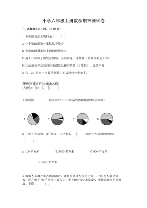 小学六年级上册数学期末测试卷及参考答案【典型题】.docx