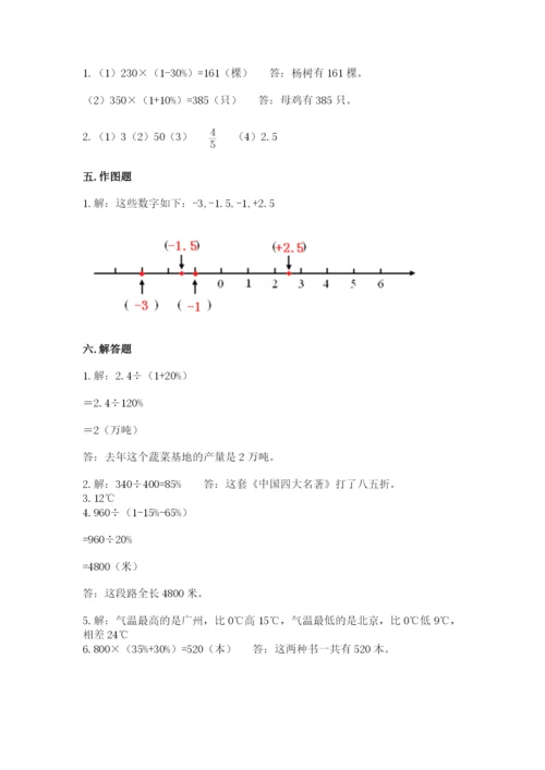 承德市围场满族蒙古族自治县六年级下册数学期末测试卷汇编.docx