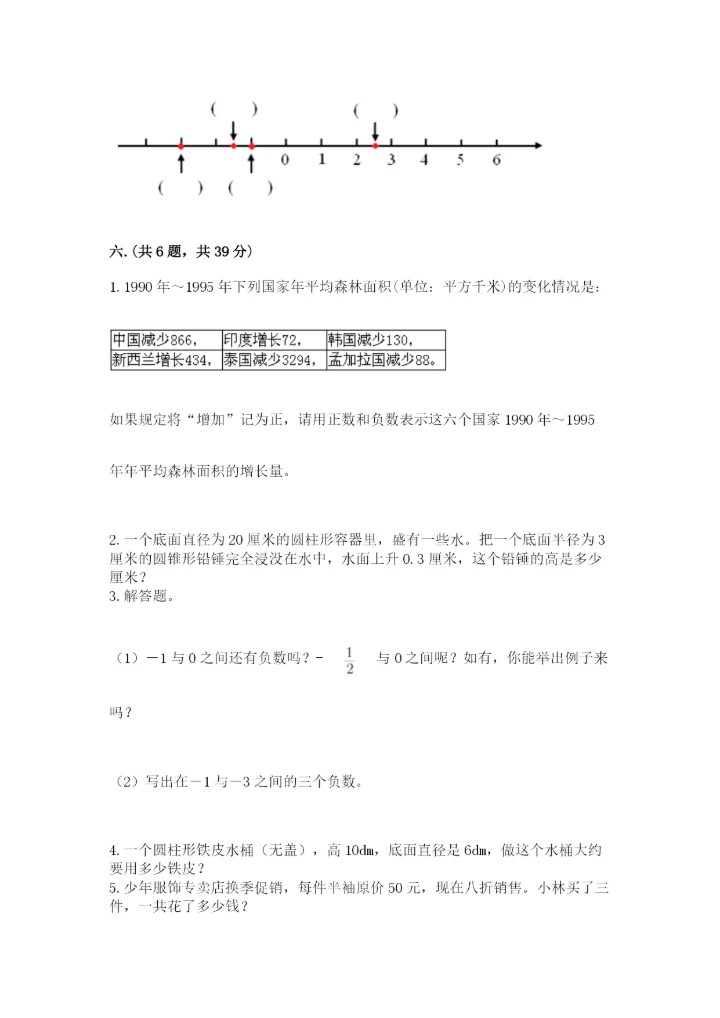 北京版数学小升初模拟试卷附答案（完整版）.docx