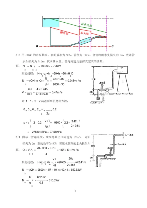 工程流体力学 课后习题(简精版)答案资料.docx