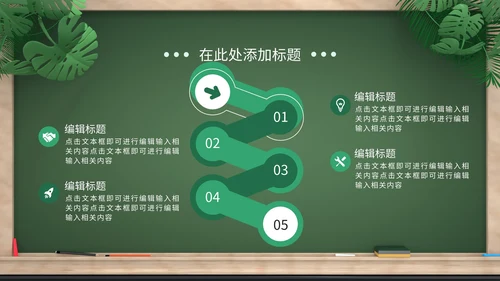 绿色卡通拟态黑板风教育培训通用PPT模板
