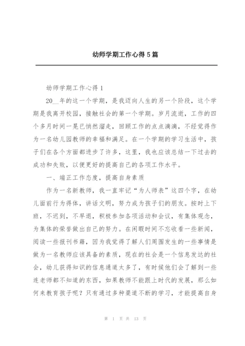 幼师学期工作心得5篇.docx