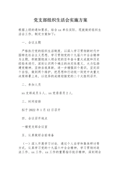 党支部组织生活会实施方案.docx