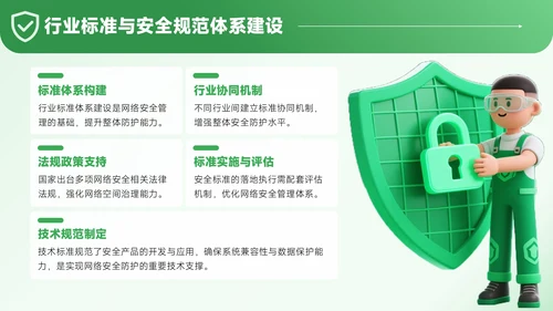 绿色3D风网络安全宣传通用PPT模板