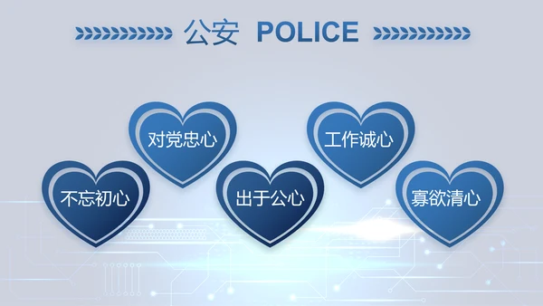 蓝色大气公安警察派出所出警动态PPT模板