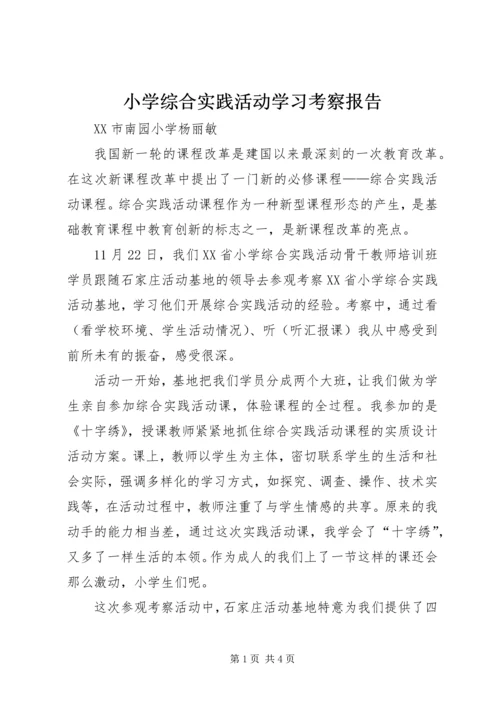 小学综合实践活动学习考察报告.docx