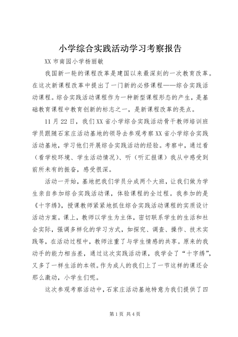 小学综合实践活动学习考察报告.docx