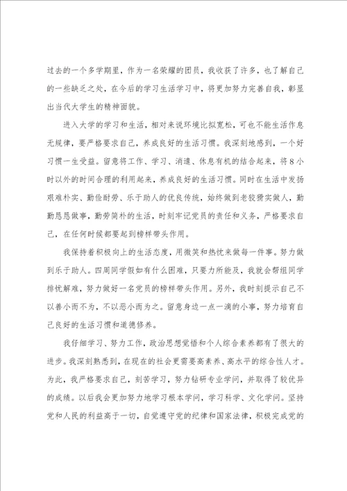 团员个人团工作总结5篇