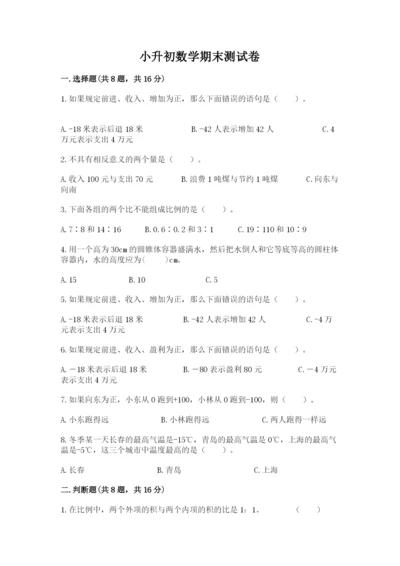 小升初数学期末测试卷附参考答案【满分必刷】.docx