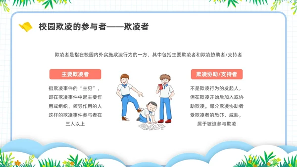 简约插画校园霸凌主题班会PPT课件