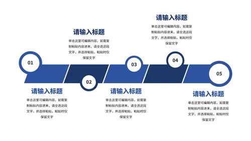 蓝色简约几何现代流程图PPT模板