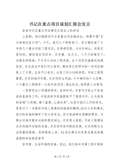 书记在重点项目谋划汇报会讲话.docx