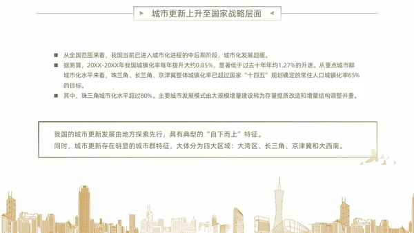 黄色简约风城市更新政策盘点分析城市更新宣传PPT