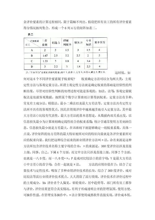 员工绩效评价新方法的原理及实例