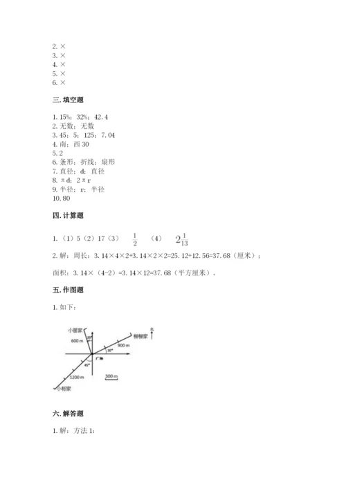 2022六年级上册数学期末考试试卷（考点提分）.docx