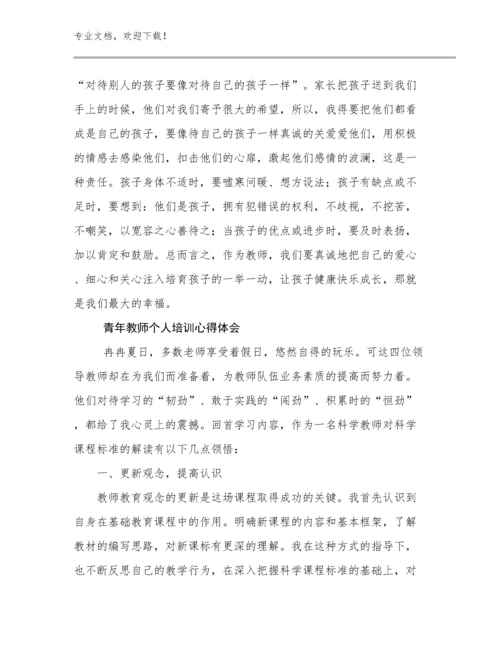 2024年青年教师个人培训心得体会范文10篇合辑.docx