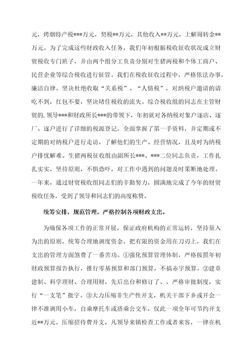 财政所年财政工作总结范文