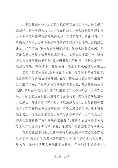 交通运输局局长学习准则和条例心得体会.docx