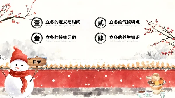 红色中国风立冬节气介绍通用模板
