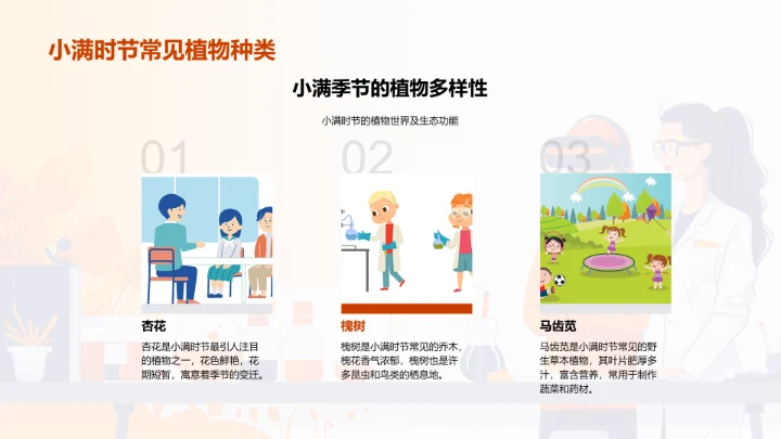 小满节气科学讲座PPT模板