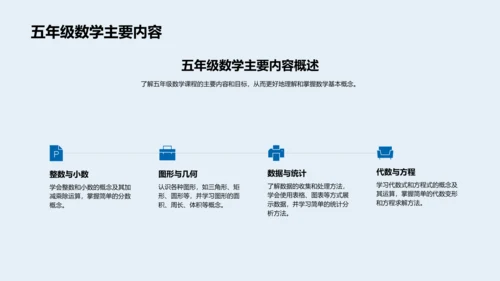 五年级数学教学讲座PPT模板