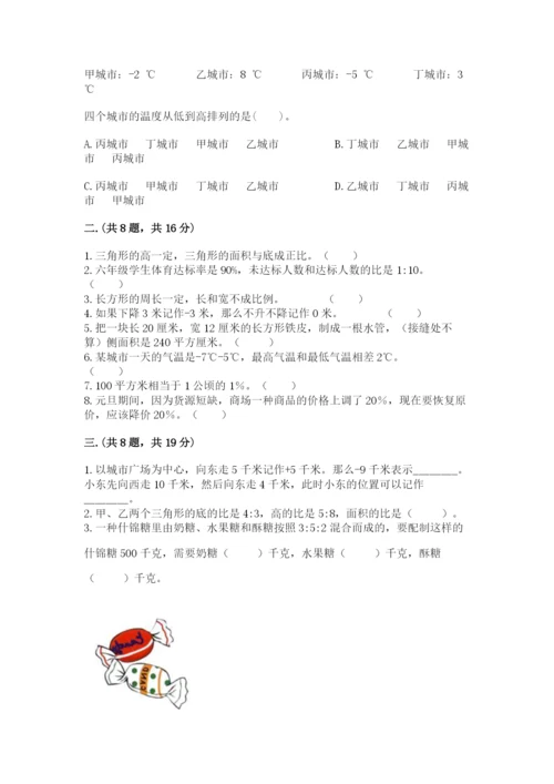 小学毕业班数学检测卷（考点精练）.docx