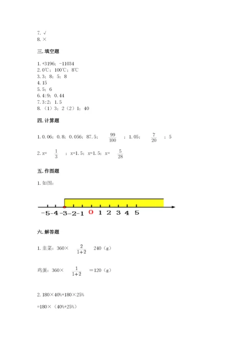 冀教版六年级下册期末真题卷附答案【培优a卷】.docx