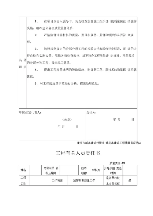 施工单位项目技术负责人责任书