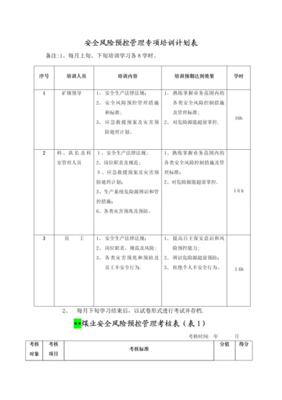 安全风险预控管理专项培训计划表.docx