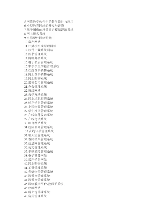 【精编】计算机毕业论文常见题目.docx