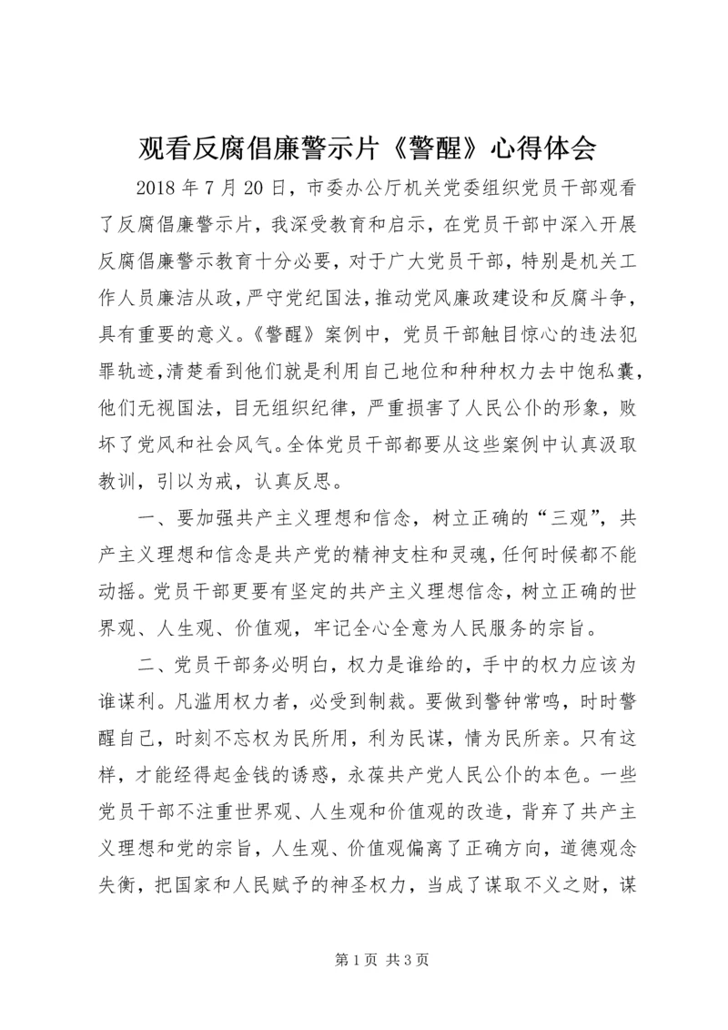 观看反腐倡廉警示片《警醒》心得体会.docx